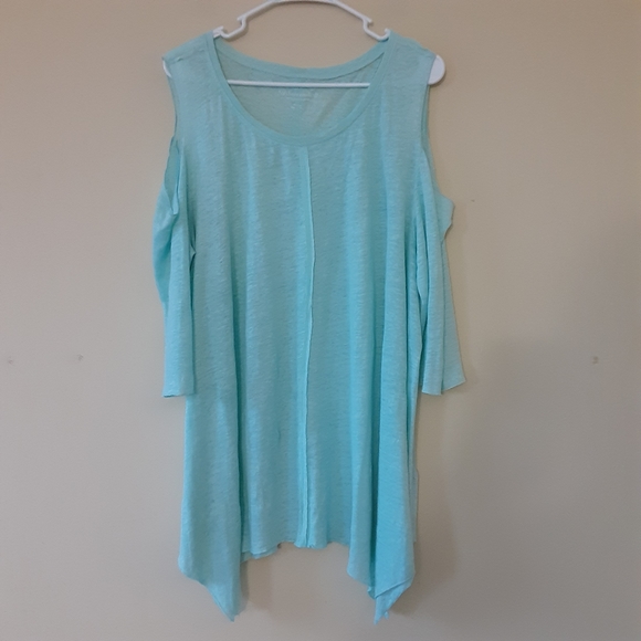 Soft Surroundings Tops - Soft Surroundings Cold Shoulder Linen Top XL